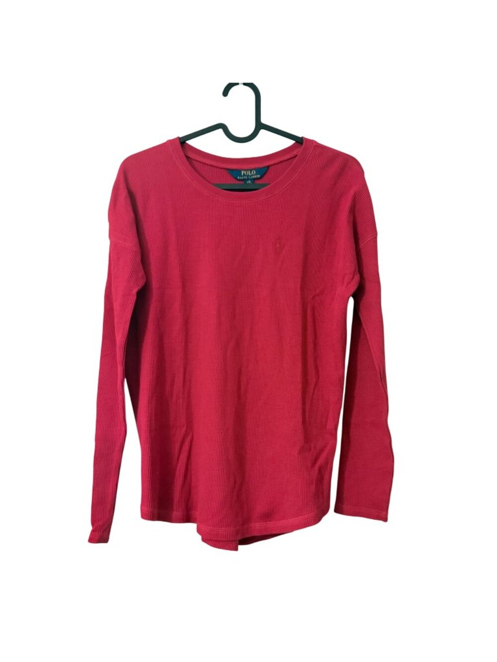 NEW Polo Ralph Lauren Red Thermal Long Sleeve Top Womens Size Large